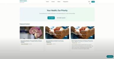 Health Helper- Comprehensive Health Awareness and Education Platform for Rural India