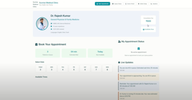 Sunrise Medical Clinic- Online Appointments System